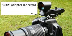 TS-Optics Adapter für Leuchtpunktsucher an Blitzschuh von DSLR-Kameras