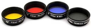TS-Optics 1.25" Filter Set 3 Color Filters + 1 Gray Filter for Telescopes from 85-130 mm Aperture