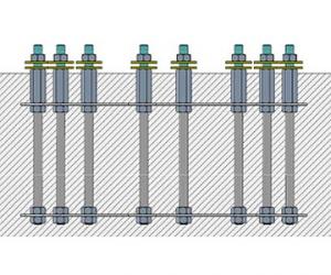 euro EMC Verankerungssatz 2 für P200 auf neuem Beton, mit 65 cm Gesamthöhe