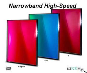 Baader 65x65 mm unmounted Highspeed Filter Set - H-Alpha, O-III, S-II - 6.5 nm - CMOS optimized