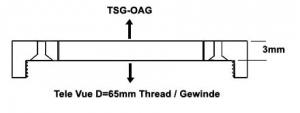 TS-Optics Adapter von TeleVue 65 mm Gewinde auf den Gigant Off Axis Guider